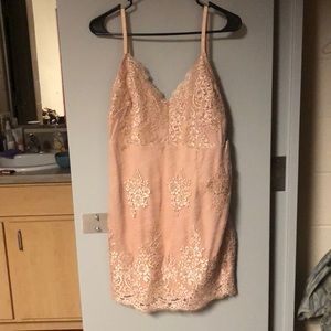 Rose gold lace dress